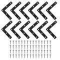 12pcs L Shape Flat Bracket 3 15 X Metal Corner Right Angle Brace Mending Plate With Screws For Wood Frame Furniture Fixing 