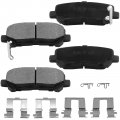 D1281 Rear Ceramic Brake Pads With Hardware For 2011 2017 Honda Odyssey 2009 2015 Pilot 2007 2013 Acura Mdx And 2010 Zdx