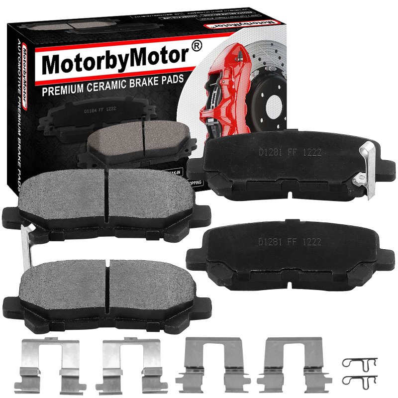 D1281 Rear Ceramic Brake Pads With Hardware For 2011 2017 Honda Odyssey 2009 2015 Pilot 2007 2013 Acura Mdx And 2010 Zdx