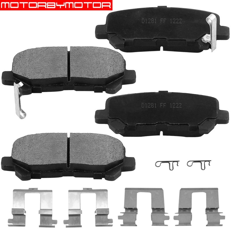 D1281 Rear Ceramic Brake Pads With Hardware For 2011 2017 Honda Odyssey 2009 2015 Pilot 2007 2013 Acura Mdx And 2010 Zdx