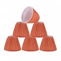 Aspen Creative 51517-6 Mushroom Pleated Clip-on Chandelier Lamp Shade In Carrot 3 Top X Bottom 5 Slant Height Set Of 6 
