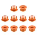 Nylon Insert Hex Lock Nuts 10pcs M5 X 0 8mm Aluminum Alloy Self-locking Anodizing Flange Nut For Fasteners Orange 