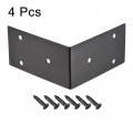 Uxcell Corner Brace Angle Bracket Fastener Stainless Steel L Shape 100mmx100mmx50mm Black With Screws 4 Pcs