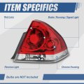 Auto Dynasty Tail Lights Assembly For 2006-2014 Chevy Impala 2014-2016 Limited Passenger Right Side Rear Lamps Gm2801193 Chrome