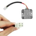 Pro Bat 4 Wire Male Plug Voltage Regulator Rectifier 12v For Atv Dirt Pit Bike Quad Scooter Moped Gokart Silver
