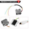 Pro Bat 4 Wire Male Plug Voltage Regulator Rectifier 12v For Atv Dirt Pit Bike Quad Scooter Moped Gokart Silver