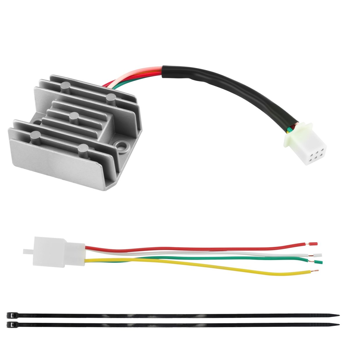 Pro Bat 4 Wire Male Plug Voltage Regulator Rectifier 12v For Atv Dirt Pit Bike Quad Scooter Moped Gokart Silver