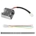 Pro Bat 4 Wire Male Plug Voltage Regulator Rectifier 12v For Atv Dirt Pit Bike Quad Scooter Moped Gokart Silver 
