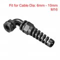 Uxcell M16 Cable Gland 90 Degree Waterproof Ip68 Nylon Joint Adjustable Locknut With Strain Relief For 6mm-10mm Dia Wire