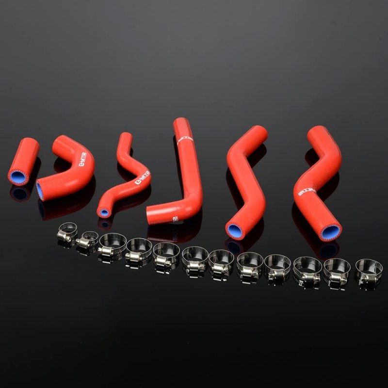 G-plus Silicone Radiator Coolant Hose Kit Clamps Compatible With Kxf250 Kx250f 2006-2008 2006 2007 2008 Red