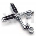 Smt Motorcycle Chrome Long Angled Adjustable Peg Mounting Kit With Footpeg Foot Rest For V-star Roadstar Suzuki Boulevard 1-1 2