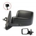 Ocpty Black Left Side Mirror Fit For 2007-2015 Jeep Patriot Textured Glass Heated Manual Folding