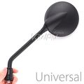 Kiwav Magazi Mirrors Steel Metal Roundie Round Shape Black For Bobber Cruser Street Naked Road Bike 