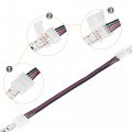 Uxcell 4 Pin 10mm Rgb Led Connector Kit Include 5m Extension Cable Strip To Power Jumper Gapless Wire