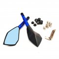 Lhsm Motorcycle Mirrors Moto Side Rearview Cnc Aluminum For Yamaha Serow 225 250 Ttr125 Ttr250 Ttr600 Xt250 Tricker Color Blue 
