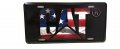 Caterpillar Cat Equipment Usa Patriotic Flag Black License Plate 