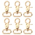 Heavy Duty Zinc Alloy Swivel Snap Hooks 6 Pack Metal Trigger Clasp 25mm 1in Inner Diameter 360 Degrees Rotation Light Gold For 
