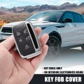 X Autohaux Car Key Fob Cover 5 Button Remote Case Silver Tone For Range Rover Evoque Velar Discovery Lr4 Land Sport Jaguar Xf