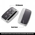 X Autohaux Car Key Fob Cover 5 Button Remote Case Silver Tone For Range Rover Evoque Velar Discovery Lr4 Land Sport Jaguar Xf