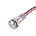 Signal Indicator Lights Ac Dc 12v-24v 8mm Panel Mount White Led Waterproof Metal Shell Lamp For Industrial Electrical Car 