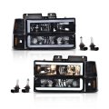Headlights W Led Strip Light Corner Bumper For Chevy C10 C K 1500 2500 3500 1994-1998 Fit Tahoe Suburban 1994-1999 Halogen 