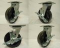 6 X 2 Swivel Casters Phenolic Wheel With Brake 4 1200lb Each Tool Box 