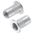 8-32 Rivet Nuts Aluminium Alloy Knurled Flat Head Threaded Insert Nut 80pcs 