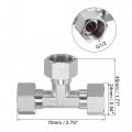 Uxcell Pipe Fitting Tee G1 2 Female Thread 3 Way T Shape Swivel Nut Hose Connector Adapter Nickel-plated Copper