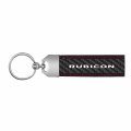 Ipick Image Made For Jeep Rubicon Wrangler Real Black Carbon Fiber Loop Strap Key Chain With Red Stitching