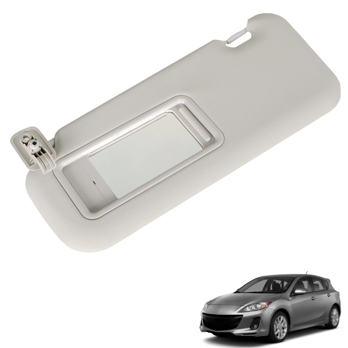Front Left Driver Side Sun Visor Beige Shade For 2010 2011 2012 2013 3 Hatchback Part Number Bbm2-69-320c-75