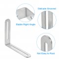Uxcell 2pcs Adjustable L-shape Corner Brace With Slot 4 72 X 3 94 Inch Stainless Steel Slotted Right Angle Bracket For Wooden