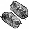 Caltric Front Left Right Headlight With Bulb Compatible Polaris Sportsman 550 2012-2013 X2 2010 2011 2012 2013 2014