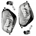 Caltric Front Left Right Headlight With Bulb Compatible Polaris Sportsman 550 2012-2013 X2 2010 2011 2012 2013 2014
