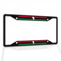 Fastasticdeals Metal Insert License Plate Frame Pan African Flag With Map Weatherproof Car Accessories Black 4 Holes Solid 