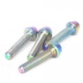 Sorekarain 4 Pcs M4x20mm Rainbow Gr5 Titanium Cone Head Bolts For Bike Rear Derailleur