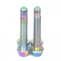 Sorekarain 4 Pcs M4x20mm Rainbow Gr5 Titanium Cone Head Bolts For Bike Rear Derailleur