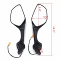 Httmt- Black Rear View Mirrors W Turn Signals Compatible With Kawasak Ninja Zx10r 2011-2015 H2 2014-2015 P N Mt252-036-bk
