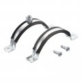 90mm Rigid Pipe Strap Clamps Carbon Steel Bracket Tube Clip M8 M10 Nut Size For Water 4 Pcs