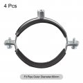 90mm Rigid Pipe Strap Clamps Carbon Steel Bracket Tube Clip M8 M10 Nut Size For Water 4 Pcs