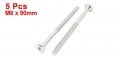 Uxcell M6x90mm Male Thread Phillips Flat Head Bolt Screw Suitable For Double Bed Furniture Tv Rack Wall Hanging 5pcs