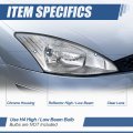 Fo2503171 Factory Style Halogen Headlight Lamp Compatible With Ford Focus 2000-2002 Passenger Right Side Chrome Housing