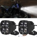 2 X Headlights Head Lights Kit Assembly For Yamaha Banshee Atv 3500lm 6000k Dual Color High Low Beam With Headlight Mounting 
