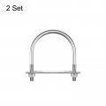 Uxcell Round U-bolts 2 Sets 91mm 3 58 Inner Width 123mm Length M10 304 Stainless Steel U Clamp Bolt With Nuts Washers And