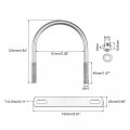 Uxcell Round U-bolts 2 Sets 91mm 3 58 Inner Width 123mm Length M10 304 Stainless Steel U Clamp Bolt With Nuts Washers And