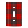 Plaid Red Gray Grey Pattern Plastic Wall Decor Toggle Light Switch Plate Cover 