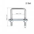 Uxcell Square U-bolts 2 50mm Inner Width Carbon Steel M8 With Nuts Frame Plate Round Washers Set