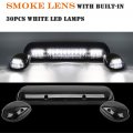 Npauto 3pcs Smoked Cab Marker Lights White 30 Led Roof Top Running W Wiring Pack Replacement For 2002-2007 Chevy Silverado Gmc