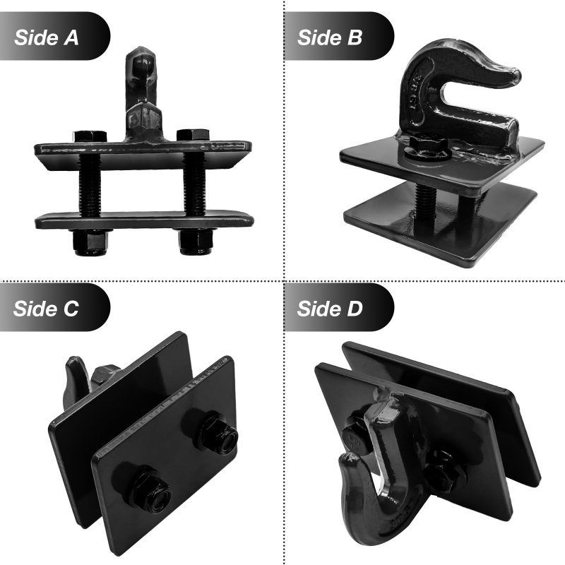 Hoypeyfiy 2 Pieces Tractor Bucket Grab Hook 15000lb Tow Rv Utv Truck Pickup 3 8 Inch Bolt-on Black