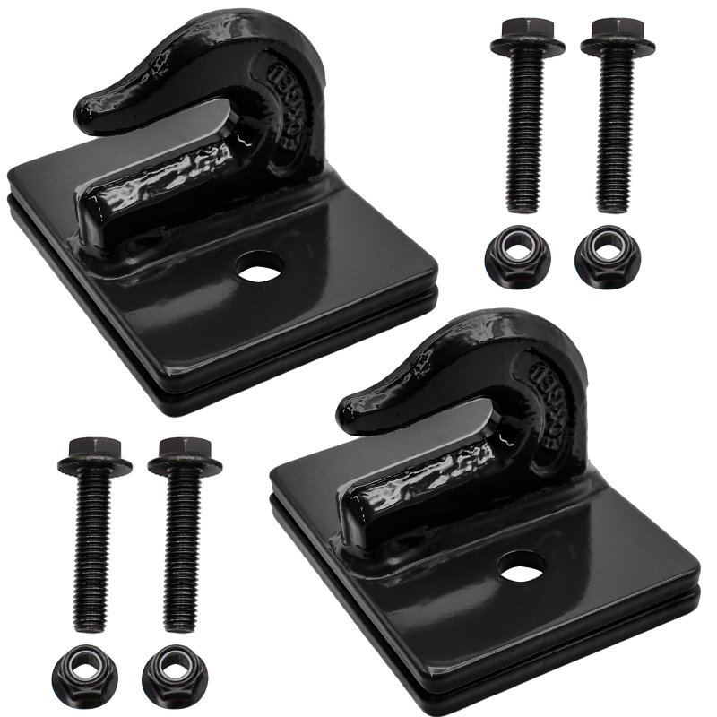 Hoypeyfiy 2 Pieces Tractor Bucket Grab Hook 15000lb Tow Rv Utv Truck Pickup 3 8 Inch Bolt-on Black