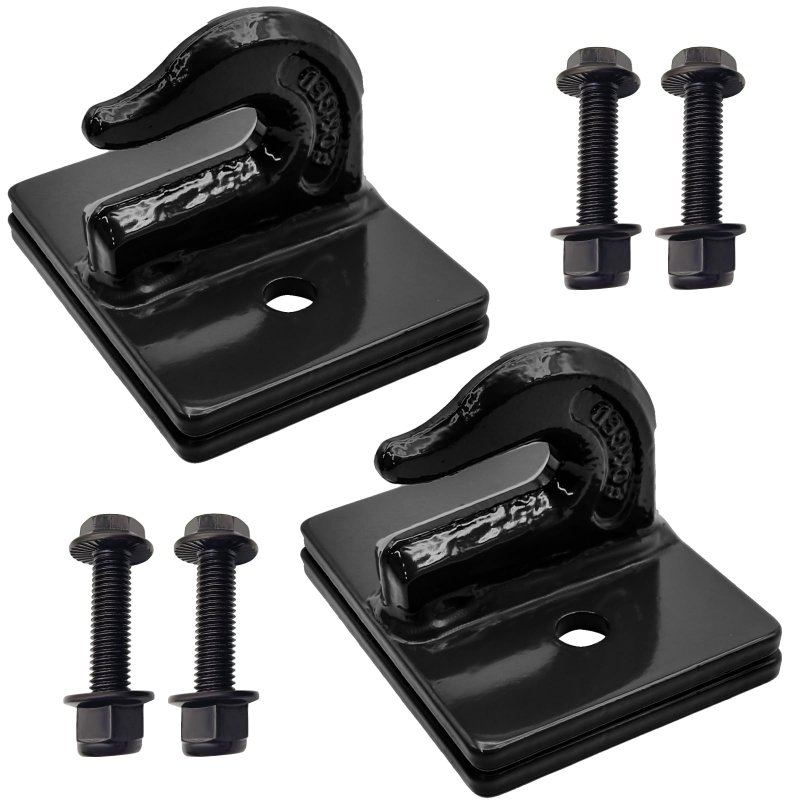 Hoypeyfiy 2 Pieces Tractor Bucket Grab Hook 15000lb Tow Rv Utv Truck Pickup 3 8 Inch Bolt-on Black